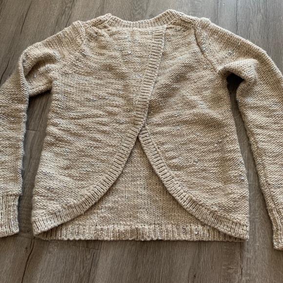 Silver-threaded open butterfly-back sweater - Picture 2 of 3